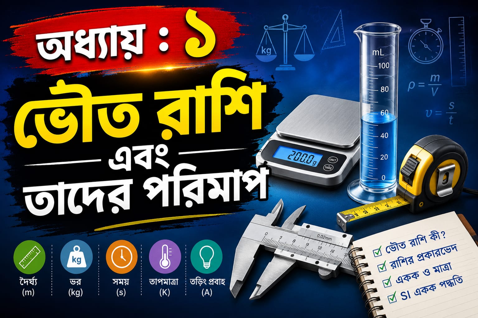 অধ্যায় ১ : ভৌত রাশি এবং তাদের পরিমাপ